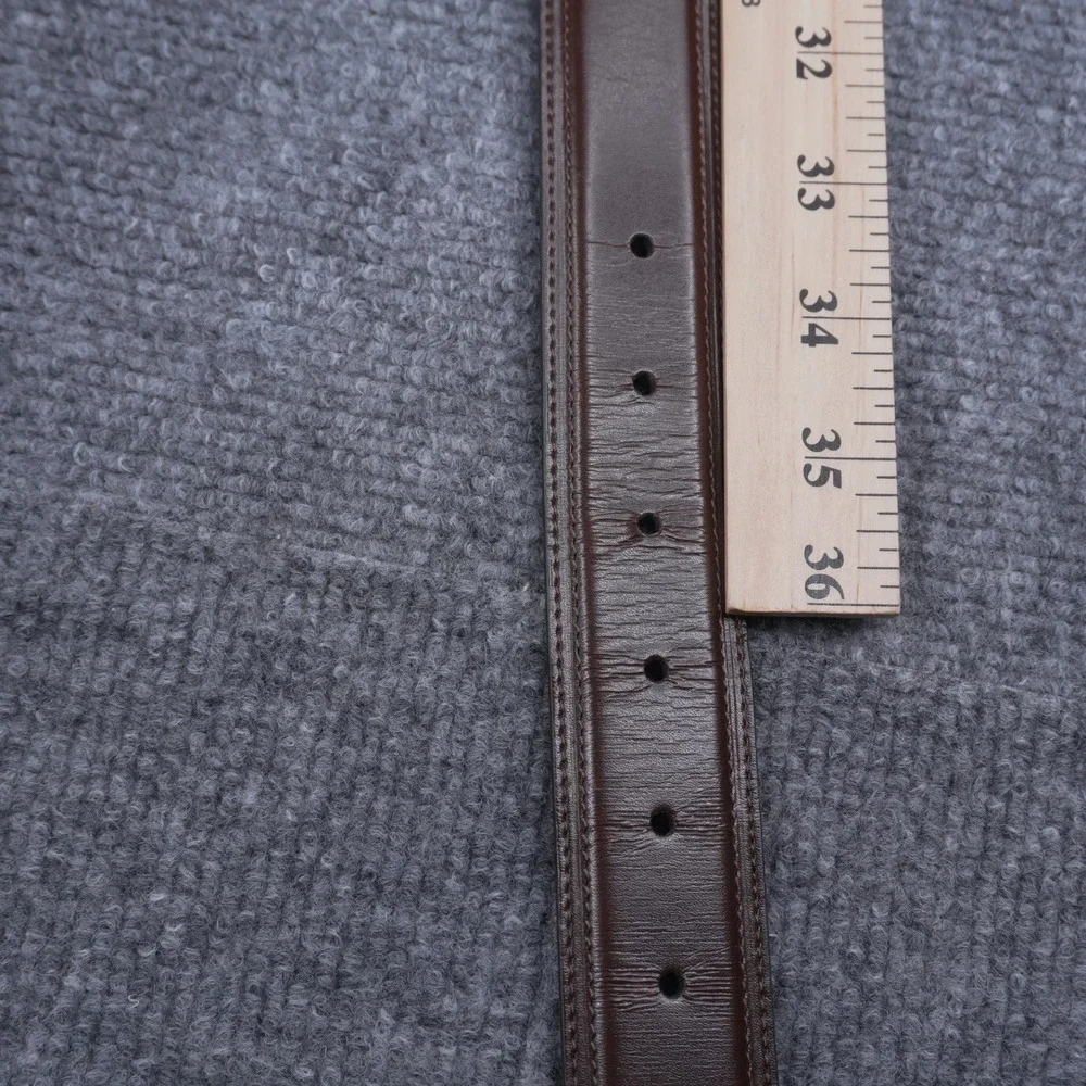 Perry Ellis Reversible‎ Belt Mens 36 Brown Black Bonded Leather Swivel Buckle